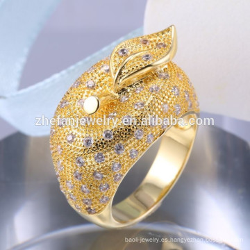 CZ Micro Pave Setting joyería de plata 925 anillo de plata esterlina plateado 18k anillo de plata